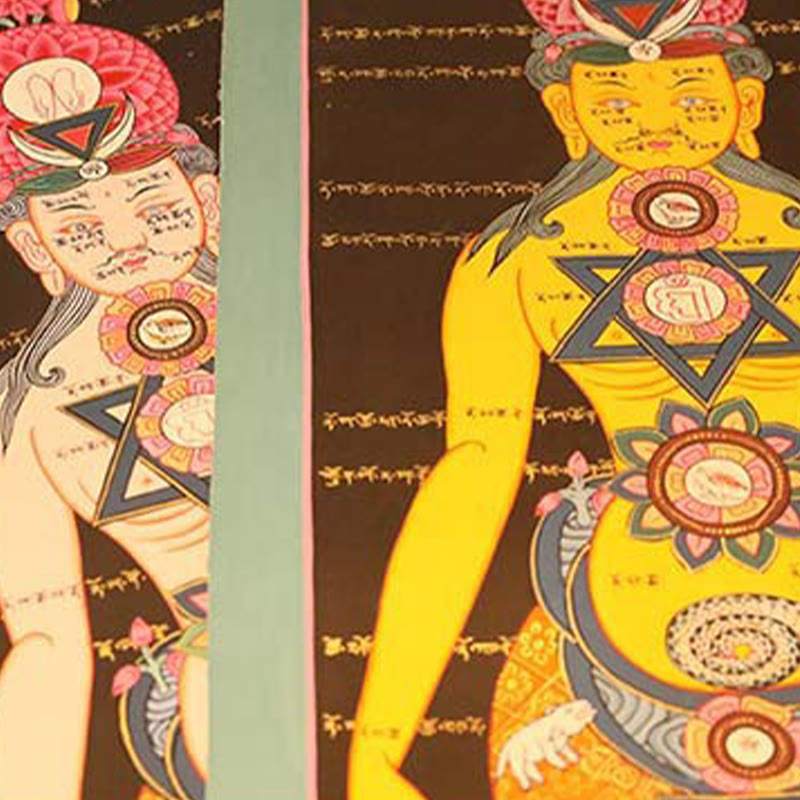 Buddha Stones, tibetisches Thangka-Gemälde, heilende, handgefertigte Dekoration (zufälliger Stil)