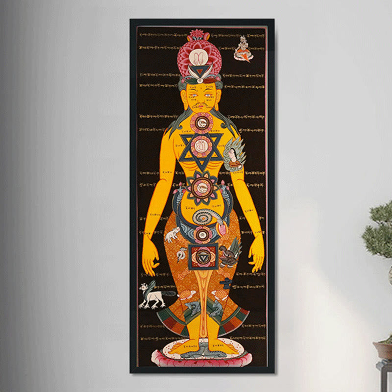 Buddha Stones, tibetisches Thangka-Gemälde, heilende, handgefertigte Dekoration (zufälliger Stil)