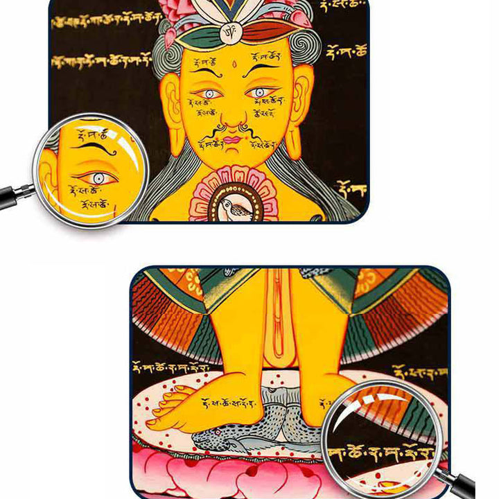 Buddha Stones, tibetisches Thangka-Gemälde, heilende, handgefertigte Dekoration (zufälliger Stil)