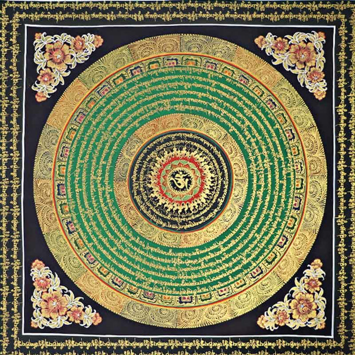 Buddha Stones, tibetisches Thangka-Gemälde, Om Mani Padme Hum, Schrift, handgefertigte Dekoration (zufälliger Stil)