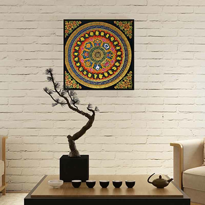 Buddha Stones, tibetisches Thangka-Gemälde, Om Mani Padme Hum, Schrift, handgefertigte Dekoration (zufälliger Stil)