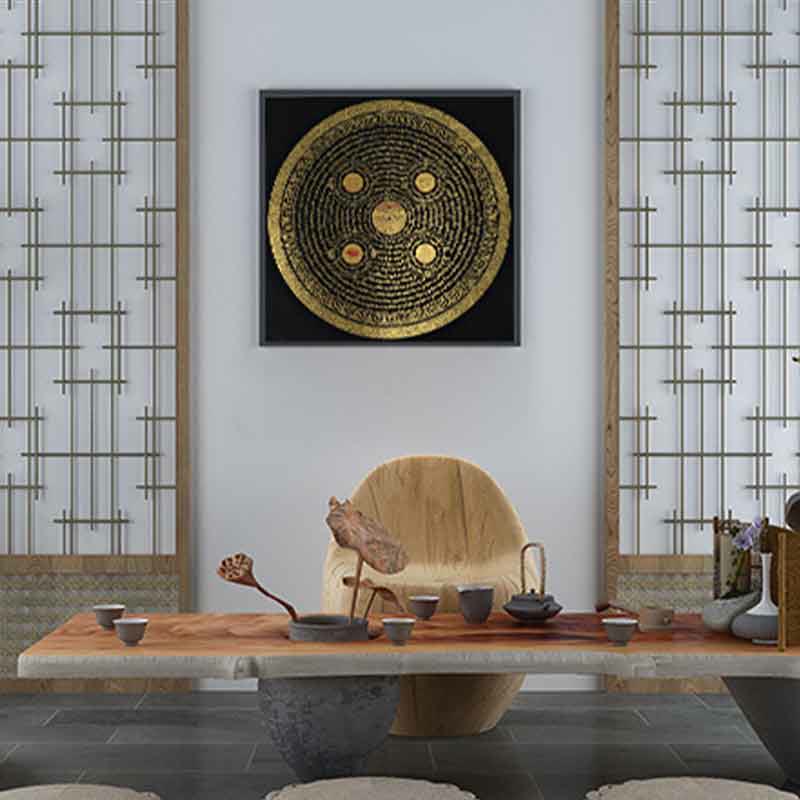 Buddha Stones, tibetisches Thangka-Gemälde, Om Mani Padme Hum, Schrift, handgefertigte Dekoration (zufälliger Stil) - image 2