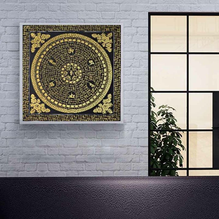 Buddha Stones, tibetisches Thangka-Gemälde, Om Mani Padme Hum, Schrift, handgefertigte Dekoration (zufälliger Stil) - image 6