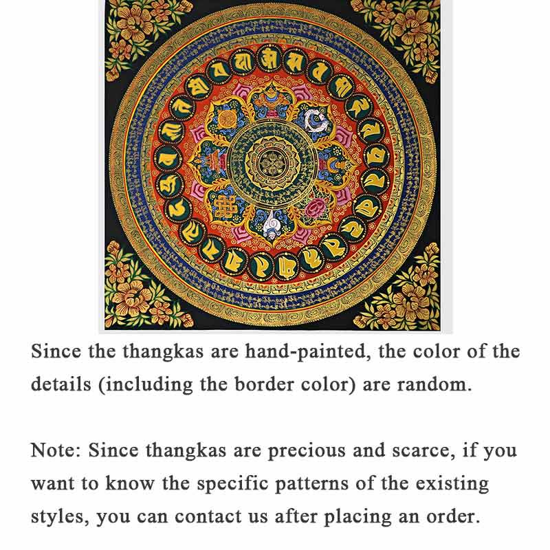 Buddha Stones, tibetisches Thangka-Gemälde, Om Mani Padme Hum, Schrift, handgefertigte Dekoration (zufälliger Stil)