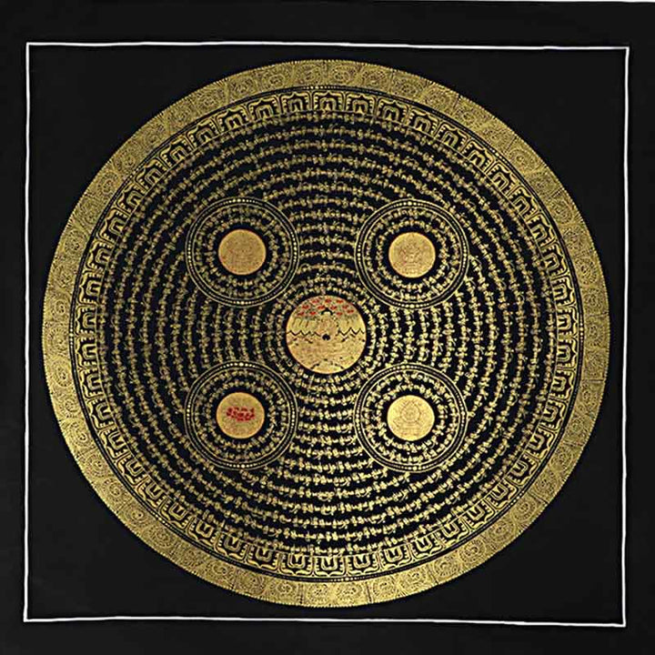 Buddha Stones, tibetisches Thangka-Gemälde, Om Mani Padme Hum, Schrift, handgefertigte Dekoration (zufälliger Stil) - image 25