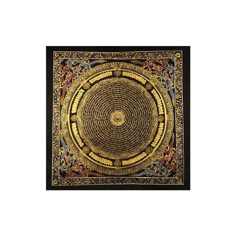 Buddha Stones, tibetisches Thangka-Gemälde, Om Mani Padme Hum, Drache, Phönix, Schrift, handgefertigte Dekoration (zufälliger Stil)