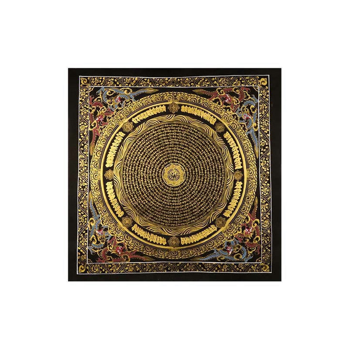 Buddha Stones, tibetisches Thangka-Gemälde, Om Mani Padme Hum, Drache, Phönix, Schrift, handgefertigte Dekoration (zufälliger Stil)