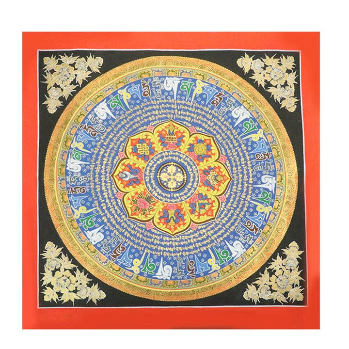 Buddha Stones, tibetisches Thangka-Gemälde, Om Mani Padme Hum, Drache, Phönix, Schrift, handgefertigte Dekoration (zufälliger Stil)