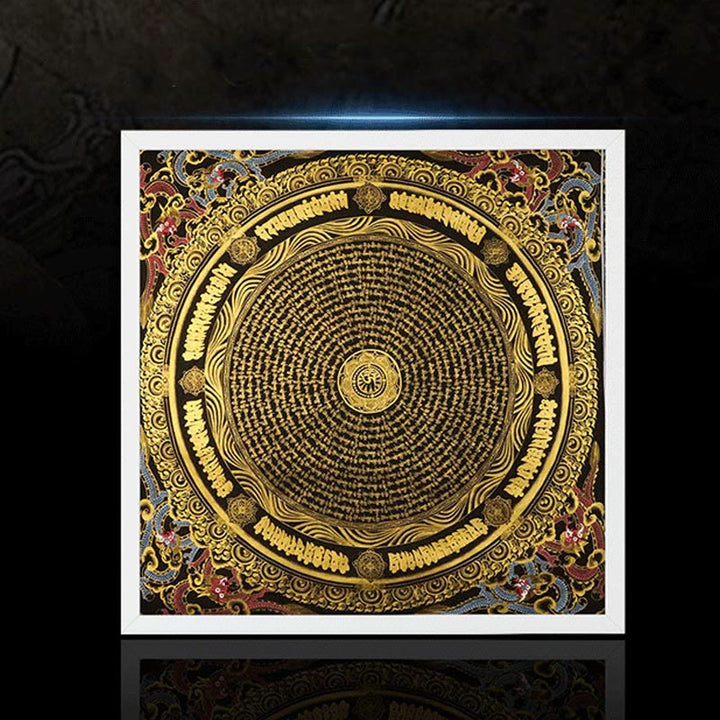 Buddha Stones, tibetisches Thangka-Gemälde, Om Mani Padme Hum, Drache, Phönix, Schrift, handgefertigte Dekoration (zufälliger Stil)