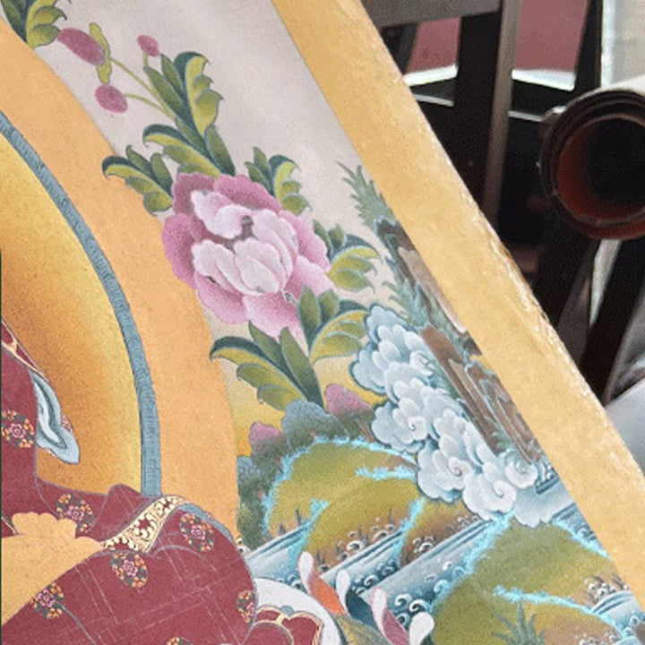 Buddha Stones, tibetisches Thangka-Gemälde, Om Mani Padme Hum, Drache, Phönix, Schrift, handgefertigte Dekoration (zufälliger Stil)