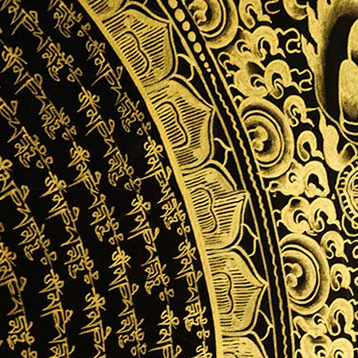 Buddha Stones, tibetisches Thangka-Gemälde, Om Mani Padme Hum, Drache, Phönix, Schrift, handgefertigte Dekoration (zufälliger Stil)
