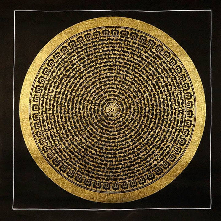 Buddha Stones, tibetisches Thangka-Gemälde, Om Mani Padme Hum, Drache, Phönix, Schrift, handgefertigte Dekoration (zufälliger Stil)