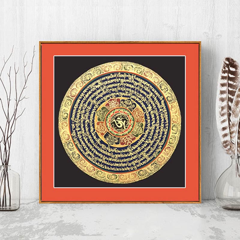 Buddha Stones, tibetisches Thangka-Gemälde, Sechs wahre Worte, Schrift, handgefertigte Dekoration, Blindbox (zufälliger Stil) - image 0