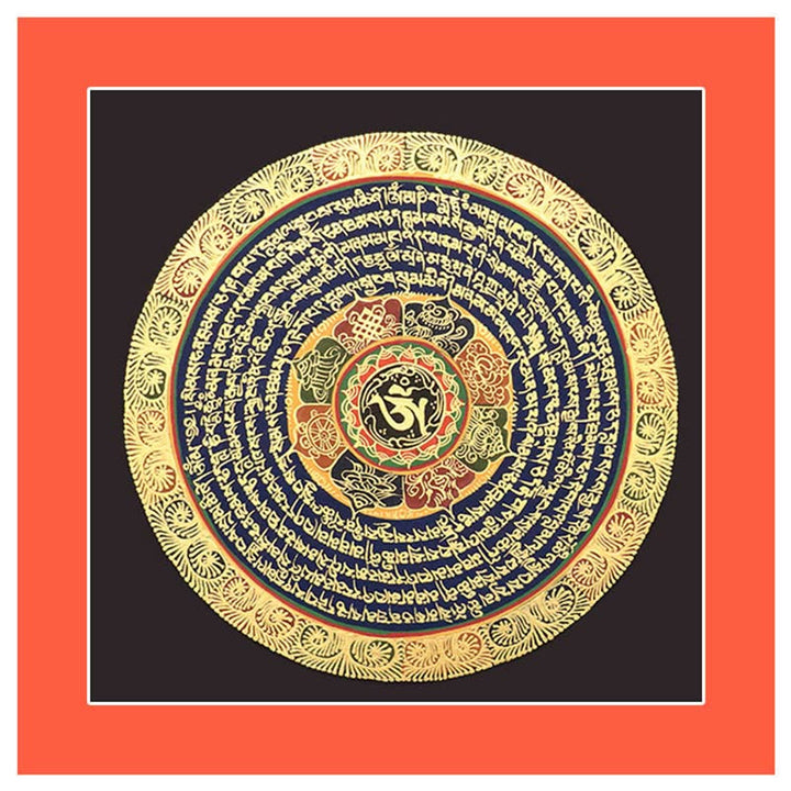 Buddha Stones, tibetisches Thangka-Gemälde, Sechs wahre Worte, Schrift, handgefertigte Dekoration, Blindbox (zufälliger Stil)