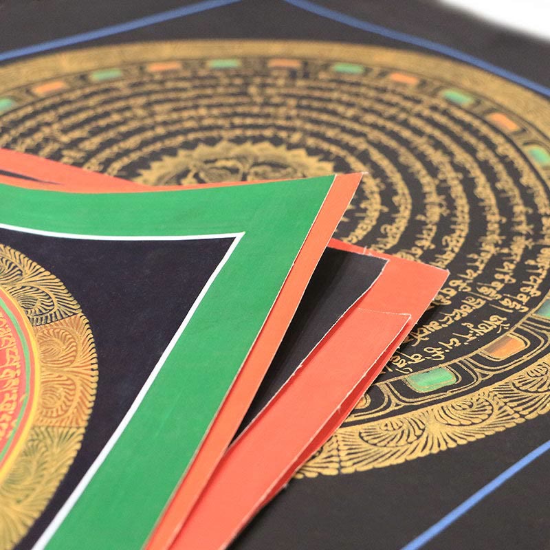 Buddha Stones, tibetisches Thangka-Gemälde, Sechs wahre Worte, Schrift, handgefertigte Dekoration, Blindbox (zufälliger Stil)