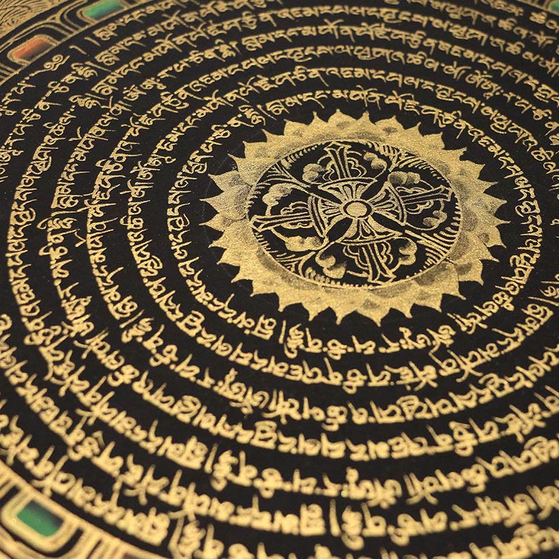 Buddha Stones, tibetisches Thangka-Gemälde, Sechs wahre Worte, Schrift, handgefertigte Dekoration, Blindbox (zufälliger Stil)