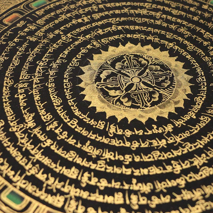 Buddha Stones, tibetisches Thangka-Gemälde, Sechs wahre Worte, Schrift, handgefertigte Dekoration, Blindbox (zufälliger Stil)