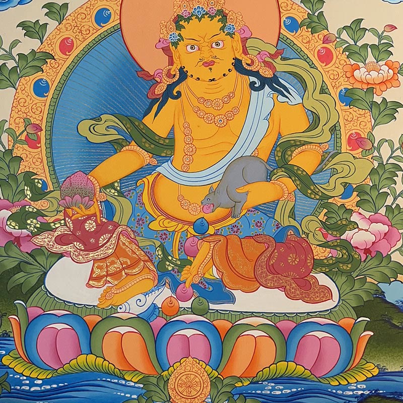 Buddha Stones, tibetisches Thangka-Gemälde, gelber Gott des Reichtums, grüne Tara, Avalokitesvara, handgefertigte Dekoration, Blindbox (zufälliger Stil)