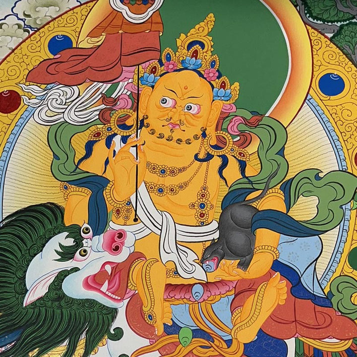 Buddha Stones, tibetisches Thangka-Gemälde, gelber Gott des Reichtums, grüne Tara, Avalokitesvara, handgefertigte Dekoration, Blindbox (zufälliger Stil)