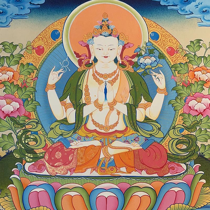 Buddha Stones, tibetisches Thangka-Gemälde, gelber Gott des Reichtums, grüne Tara, Avalokitesvara, handgefertigte Dekoration, Blindbox (zufälliger Stil)