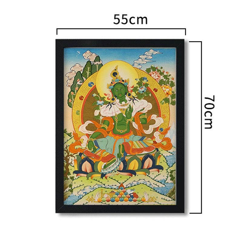 Buddha Stones, tibetisches Thangka-Gemälde, gelber Gott des Reichtums, grüne Tara, Avalokitesvara, handgefertigte Dekoration, Blindbox (zufälliger Stil)