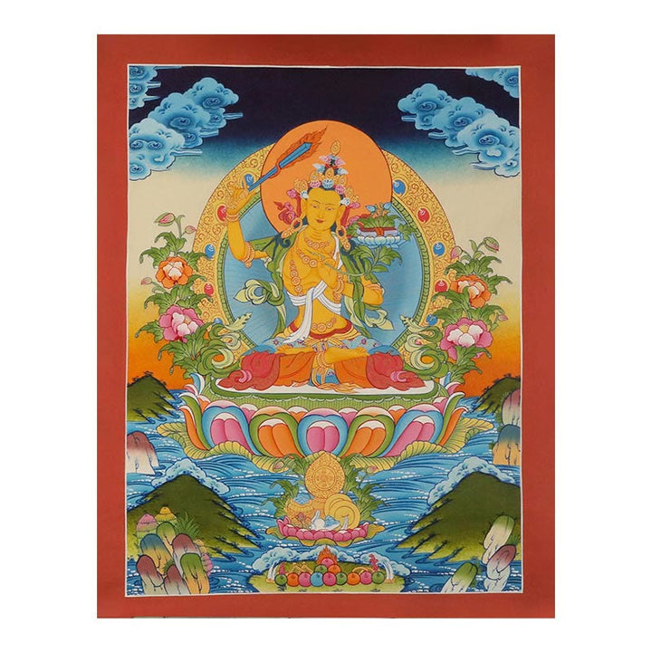 Buddha Stones, tibetisches Thangka-Gemälde, gelber Gott des Reichtums, grüne Tara, Avalokitesvara, handgefertigte Dekoration, Blindbox (zufälliger Stil)