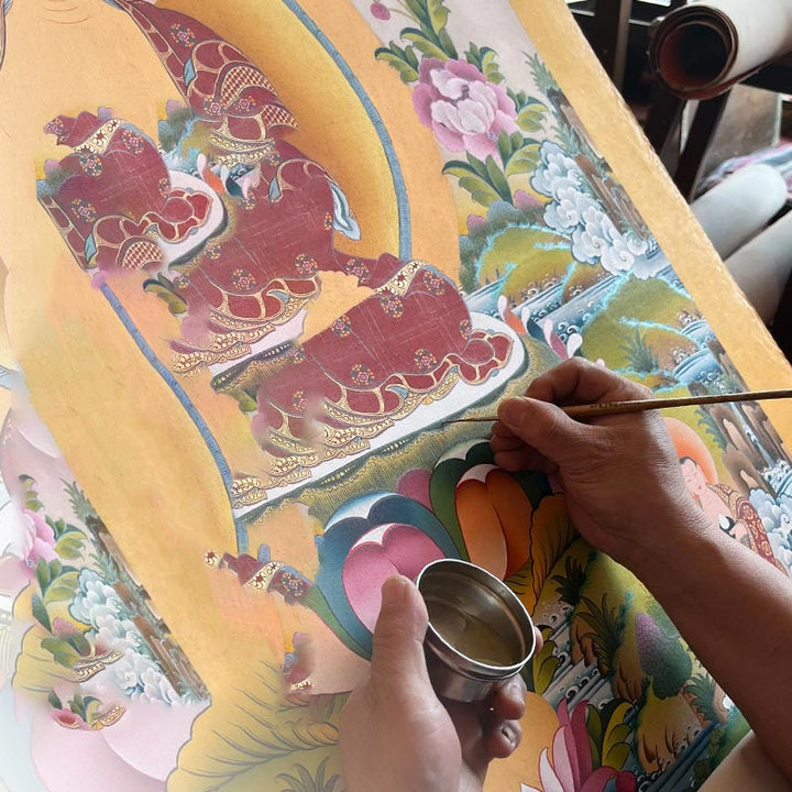 Buddha Stones, tibetisches Thangka-Gemälde, gelber Gott des Reichtums, grüne Tara, Avalokitesvara, handgefertigte Dekoration, Blindbox (zufälliger Stil) - image 24