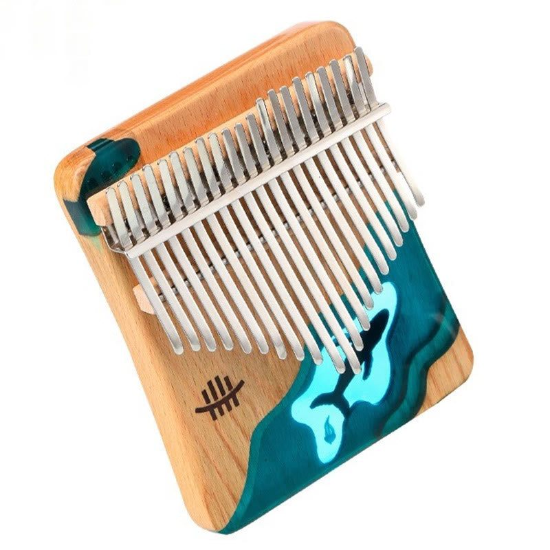 Buddha Stones Kalimba, 17/21 Tasten, Daumenklavier, Buchenholz, Tiefsee-Blauwal, tragbares Fingerklavier