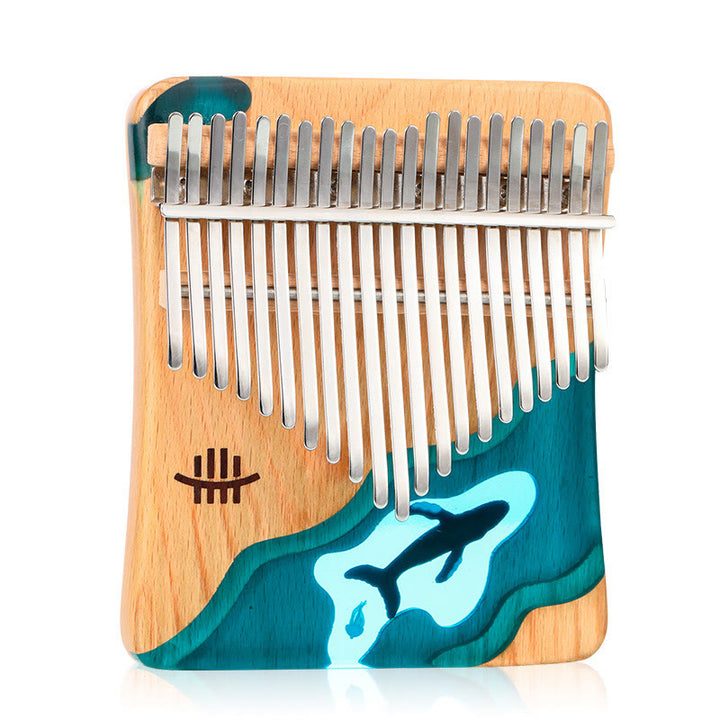 Buddha Stones Kalimba, 17/21 Tasten, Daumenklavier, Buchenholz, Tiefsee-Blauwal, tragbares Fingerklavier