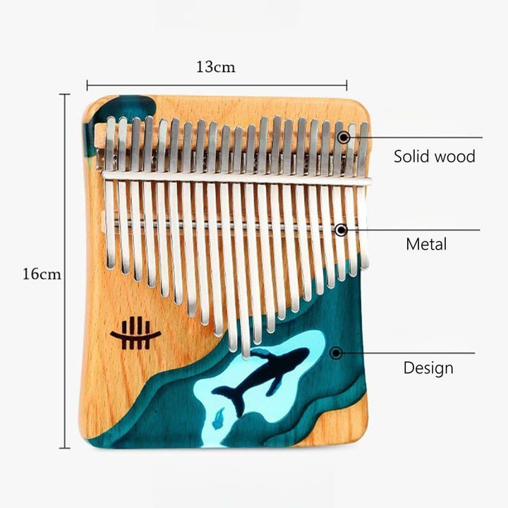 Buddha Stones Kalimba, 17/21 Tasten, Daumenklavier, Buchenholz, Tiefsee-Blauwal, tragbares Fingerklavier