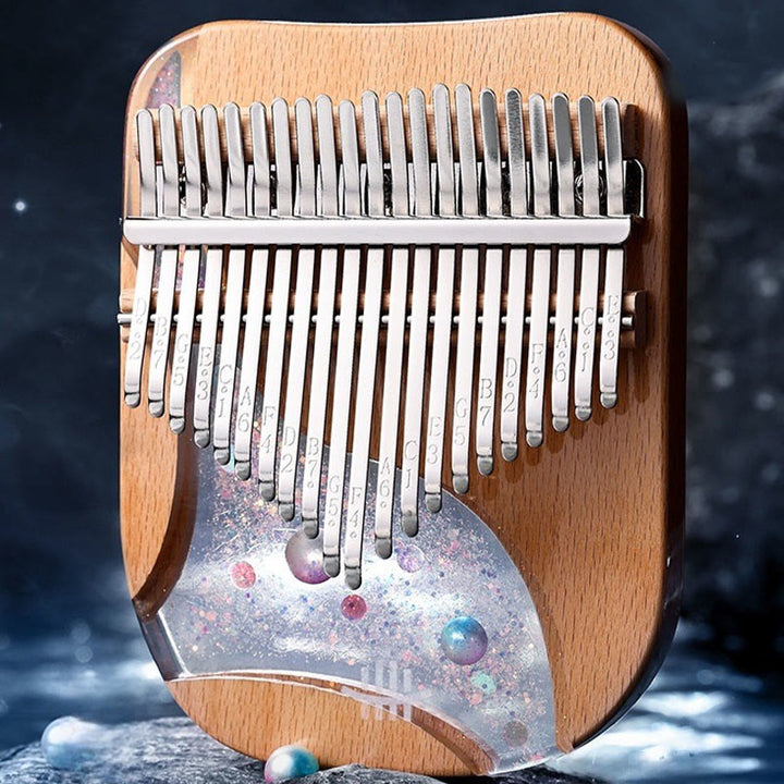 Buddha Stones Kalimba 17/21 Tasten Daumenklavier Buchenholz Planet Universe Tragbares Fingerklavier