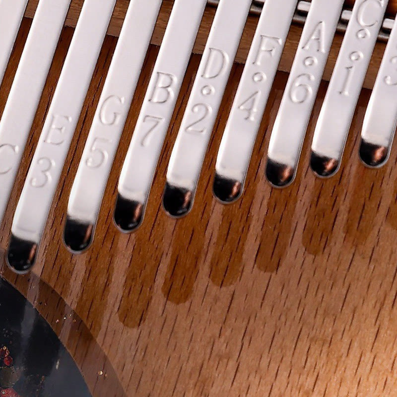 Buddha Stones Kalimba 17/21 Tasten Daumenklavier Buchenholz Planet Universe Tragbares Fingerklavier