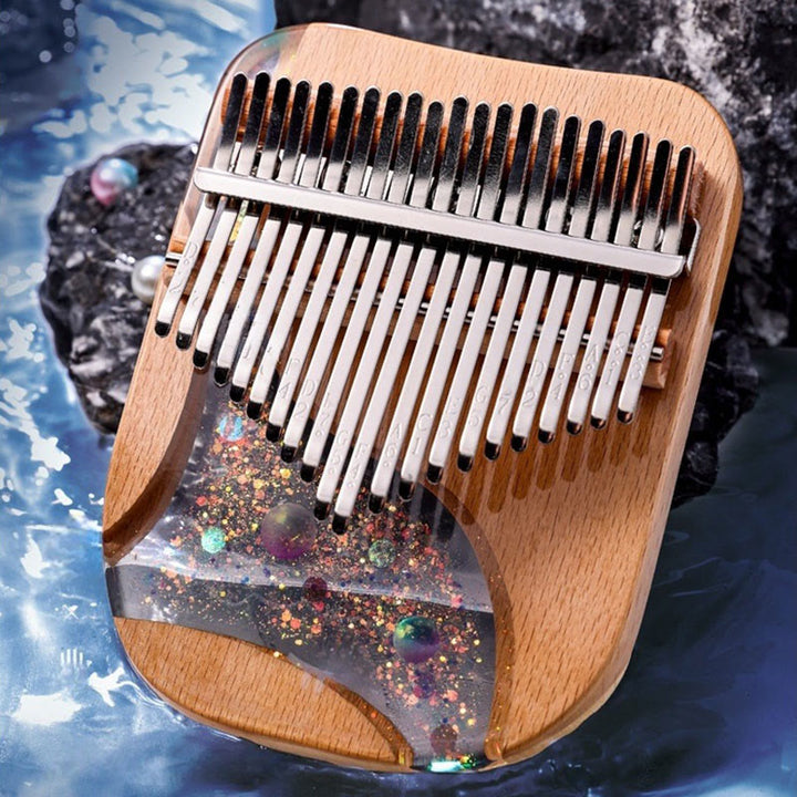 Buddha Stones Kalimba 17/21 Tasten Daumenklavier Buchenholz Planet Universe Tragbares Fingerklavier