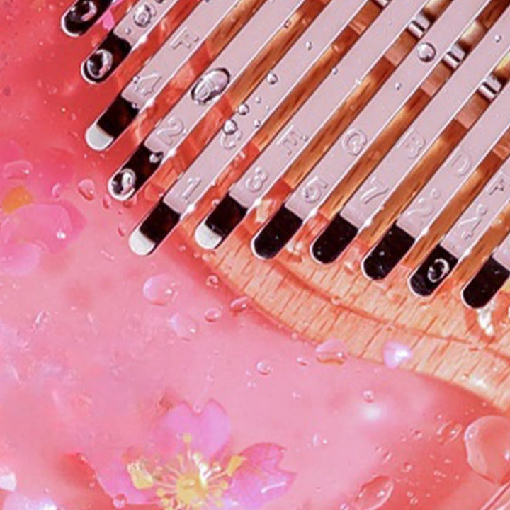 Buddha Stones Kalimba, 17/21 Tasten, Daumenklavier, Buchenholz, rosa Kirsche, tragbares Fingerklavier