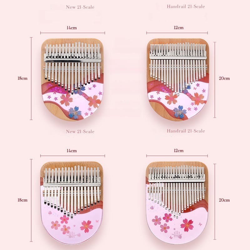 Buddha Stones Kalimba, 17/21 Tasten, Daumenklavier, Buchenholz, rosa Kirsche, tragbares Fingerklavier