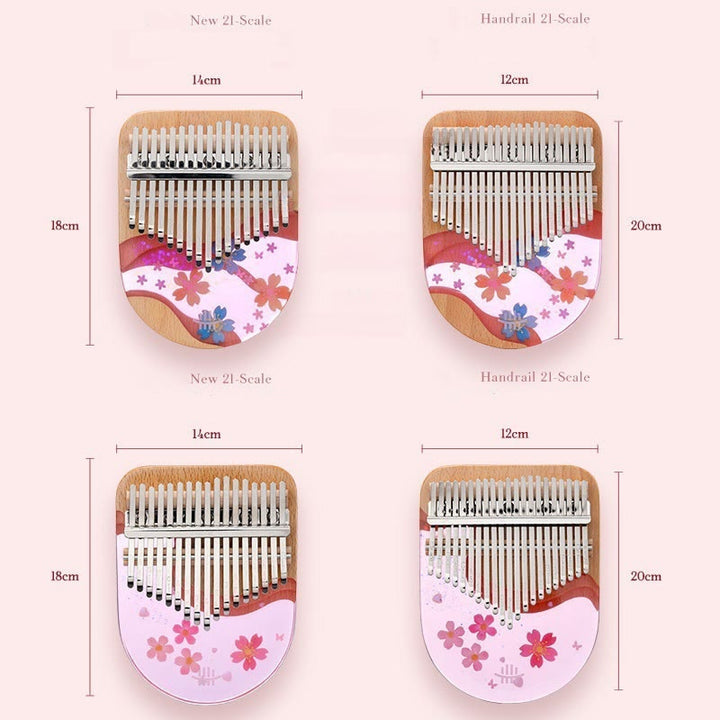 Buddha Stones Kalimba, 17/21 Tasten, Daumenklavier, Buchenholz, rosa Kirsche, tragbares Fingerklavier