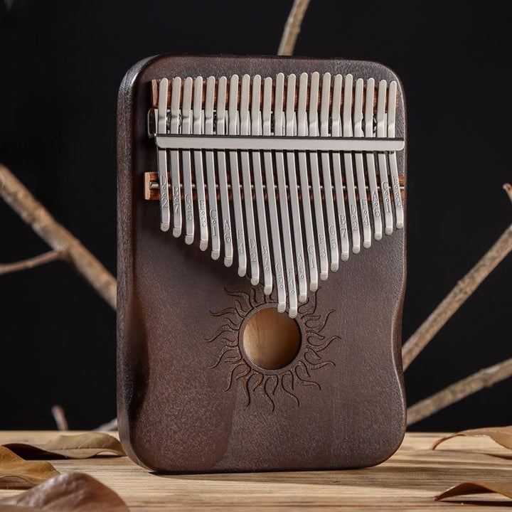 Buddha Stones Kalimba, 17/21 Tasten, Daumenklavier, Sonnenmuster, Ahornholz, tragbares Fingerklavier für Anfänger