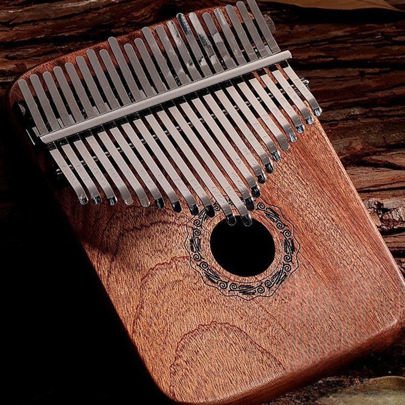 Buddha Stones Kalimba Daumenklavier mit 21 Tasten, gelbes Sandelholz, tragbares Fingerklavier
