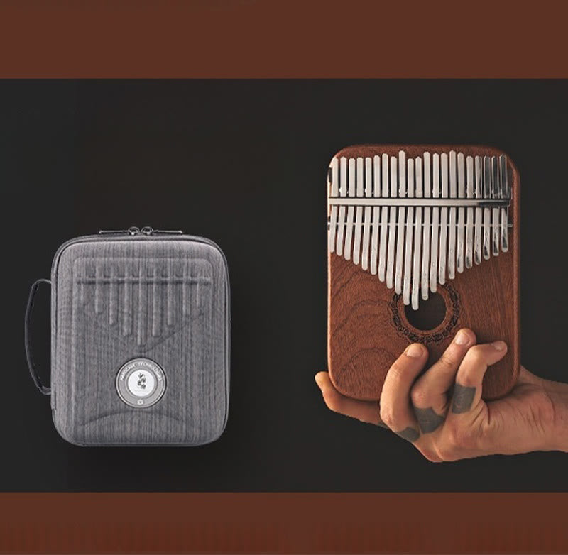 Buddha Stones Kalimba Daumenklavier mit 21 Tasten, gelbes Sandelholz, tragbares Fingerklavier