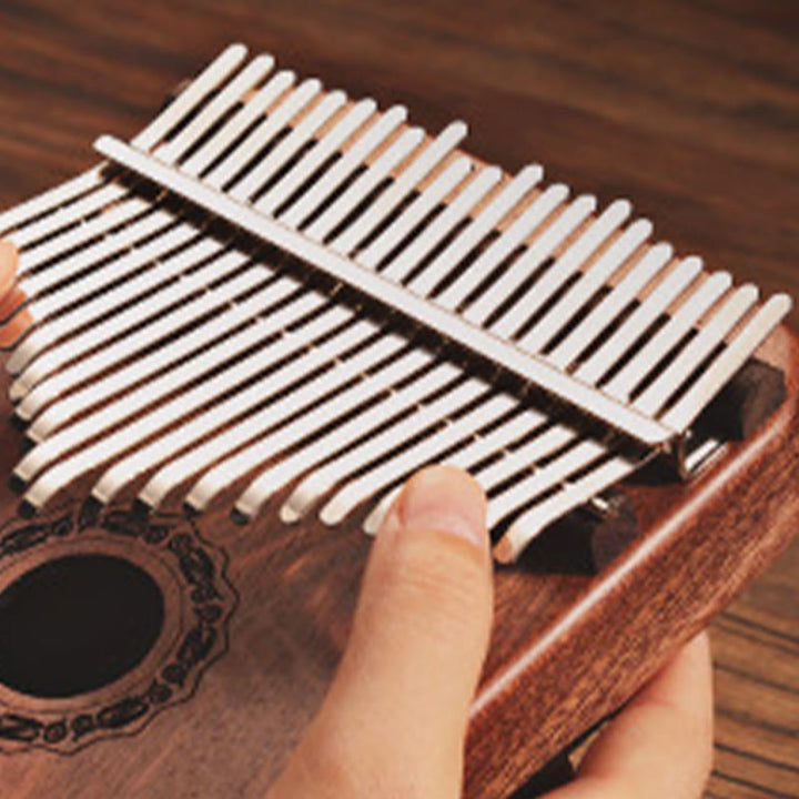 Buddha Stones Kalimba Daumenklavier mit 21 Tasten, gelbes Sandelholz, tragbares Fingerklavier
