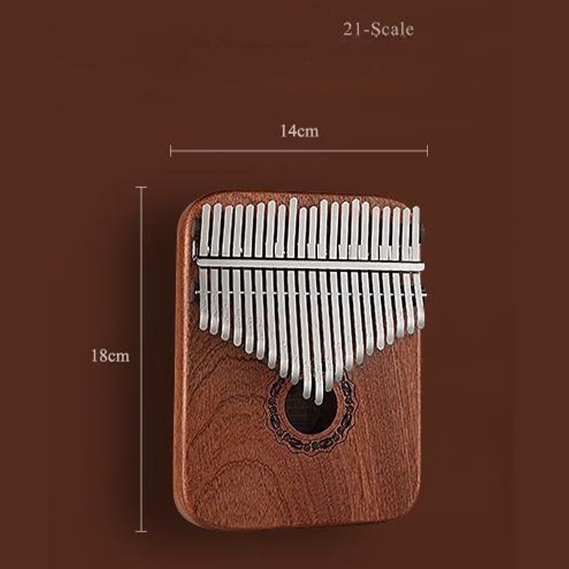 Buddha Stones Kalimba Daumenklavier mit 21 Tasten, gelbes Sandelholz, tragbares Fingerklavier