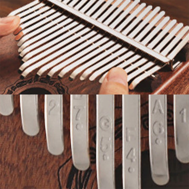 Buddha Stones 21 Tasten Kalimba Daumenklavier Gelbes Sandelholz Retro Tragbares Fingerklavier