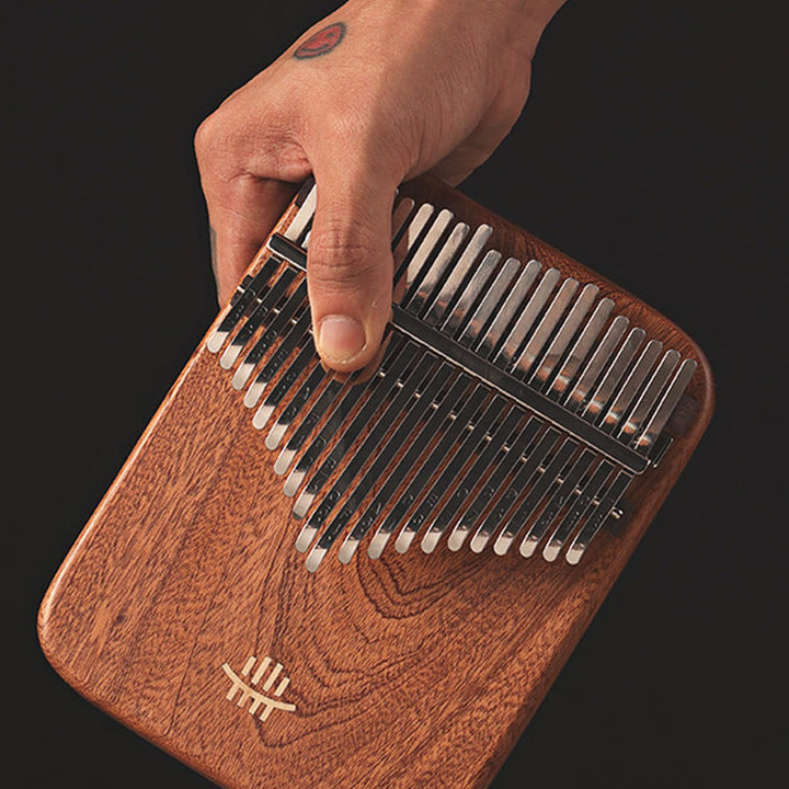 Buddha Stones 21 Tasten Kalimba Daumenklavier Gelbes Sandelholz Retro Tragbares Fingerklavier