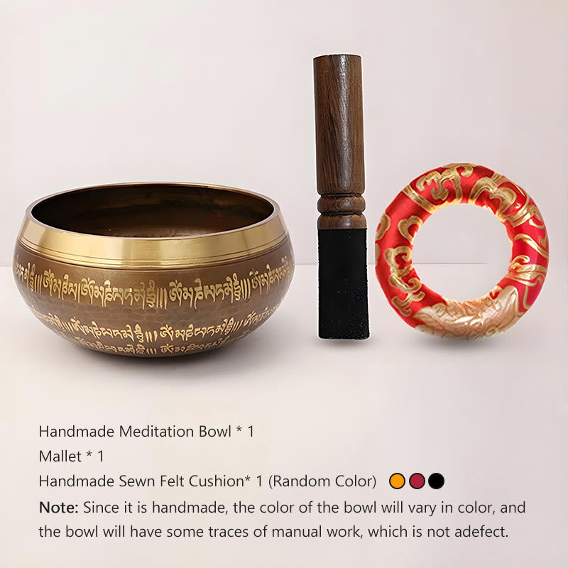 Buddha Stones Handgefertigtes Klangschalen-Set mit Bibelversen für Heilung und Meditation - 6,69 Zoll (17 cm) - image 1