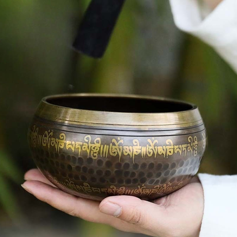 Buddha Stones Handgefertigtes Klangschalen-Set mit Bibelversen für Heilung und Meditation - image 0