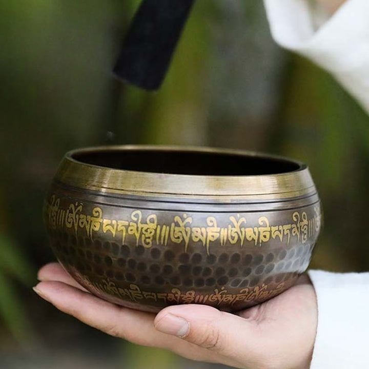 Buddha Stones Handgefertigtes Klangschalen-Set mit Bibelversen für Heilung und Meditation - image 0