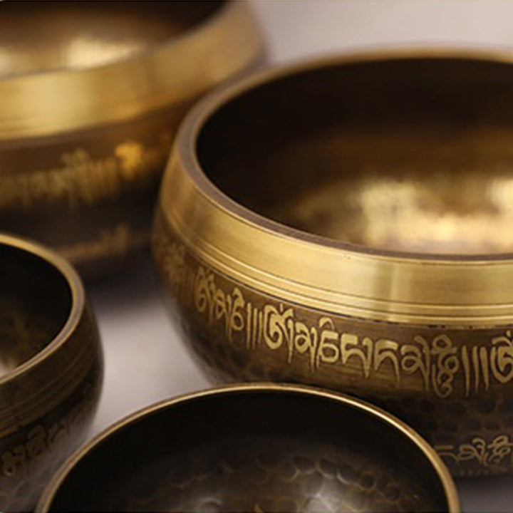 Buddha Stones Handgefertigtes Klangschalen-Set mit Bibelversen für Heilung und Meditation - image 9