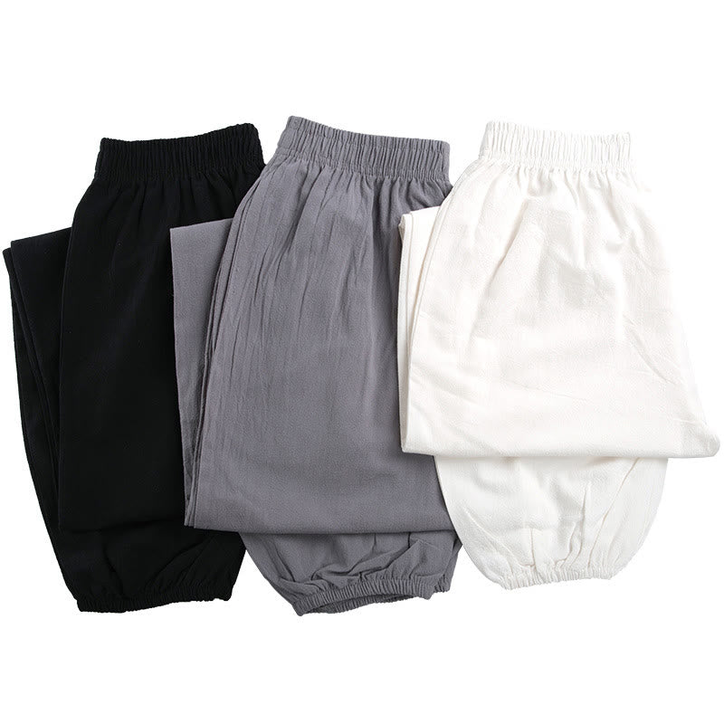 Buddha Stones Sommer-Trainingshose, einfarbig, Unisex, elastische Taille, Tai Chi, Qigong, mit Taschen - image 15