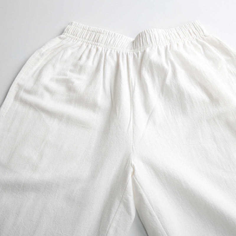 Buddha Stones Sommer-Trainingshose, einfarbig, Unisex, elastische Taille, Tai Chi, Qigong, mit Taschen - image 7