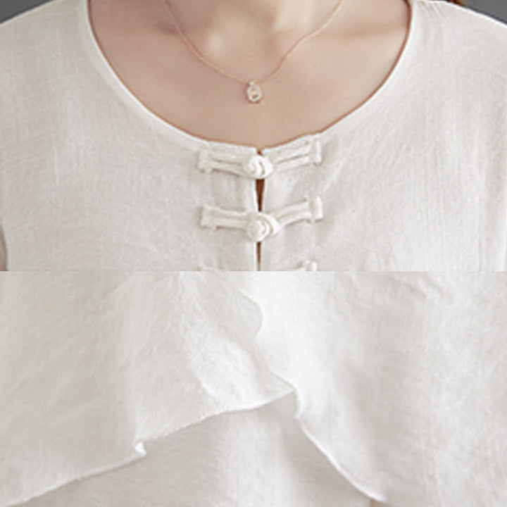 Buddha Stones 2-teiliges beiges chinesisches Froschknopf-Design, langärmeliges Hemd, Oberteil und Hose, Meditation, Zen, Tai Chi, Baumwoll-Leinen-Kleidung für Damen - image 17